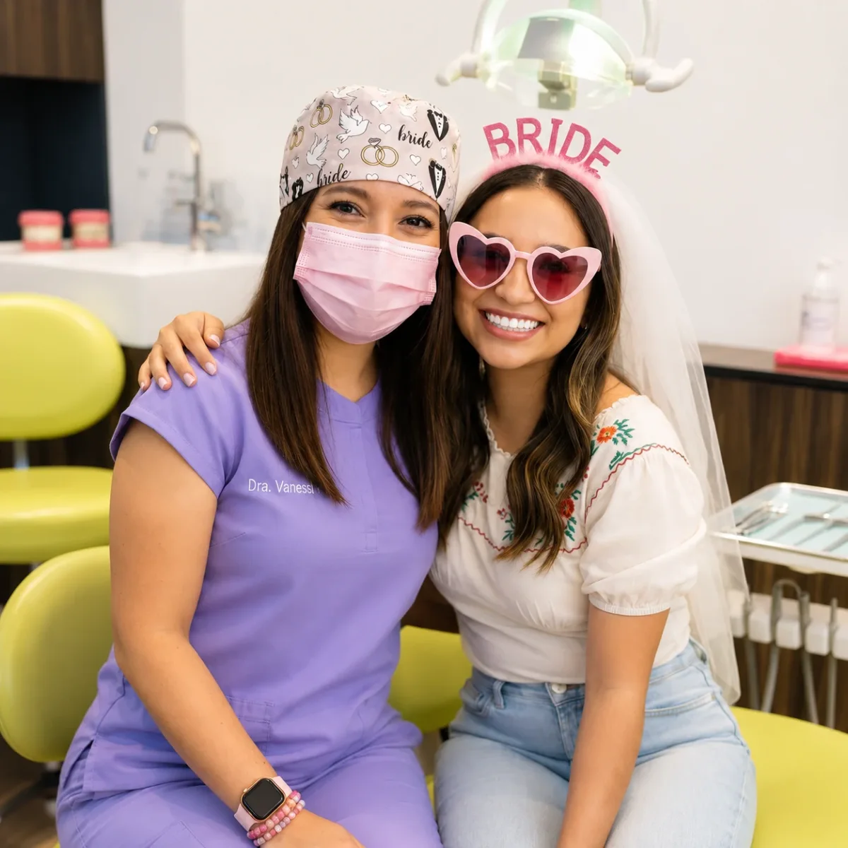 Dr. Vanessa Machuca with a bride at Dentalist Tijuana