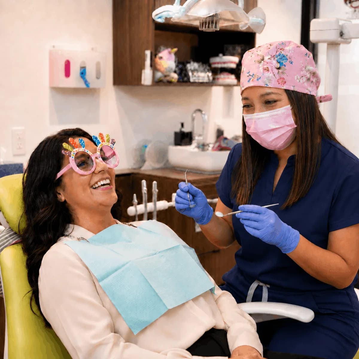 Adult patient during a Checkup 360 dental exam at Dentalist Tijuana